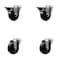 Service Caster 3.5'' Soft Rubber Wheel Swivel Bolt Hole Caster Set with 2 Posi Lock Brakes, 4PK SCC-BH20S3514-SRS-PLB-2-S-2 - alternate 1